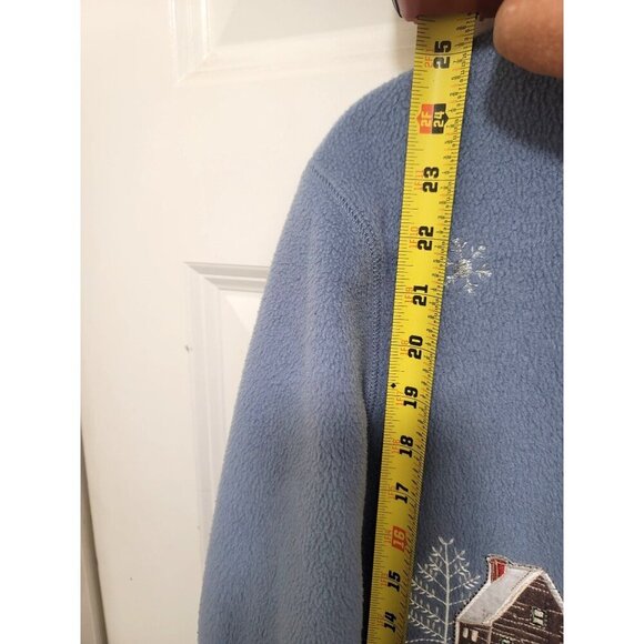 Croft & Barrow Snowy Winter Wonderland Embroidered Fleece Jacket Snowman & Polar - Picture 6 of 12